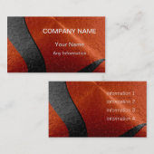 黒いおよびオレンジ贅沢な金属 名刺 (正面/裏面)
