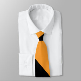 黒いおよびオレンジII広い大学ストライプ ネクタイ