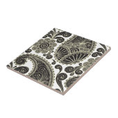 黒いおよびベージュペイズリー タイル (側面)