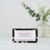 黒いおよび淡いピンクのかわいらしいさくらんぼBlossums - 名刺 (スタンド正面)