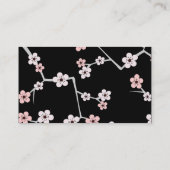 黒いおよび淡いピンクのかわいらしいさくらんぼBlossums - 名刺 (裏面)