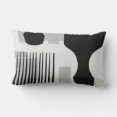 黒いおよび灰色のアフロの櫛の装飾用クッション ランバークッション (裏面)