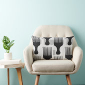 黒いおよび灰色のアフロの櫛の装飾用クッション ランバークッション (椅子)