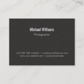 黒いおよび灰色のカメラのプロフェッショナルのカメラマン 名刺 (裏面)