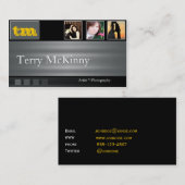 黒いおよび灰色のストライプおよび立方体の名刺 名刺 (正面/裏面)