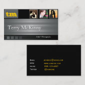 黒いおよび灰色のストライプおよび立方体の名刺 名刺 (正面/裏面)