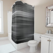 黒いおよび灰色のストライプのなシャワー・カーテン シャワーカーテン (インサイチュ)