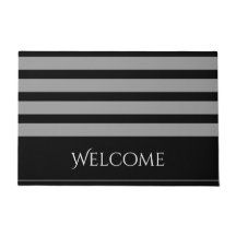 黒いおよび灰色のストライプの歓迎