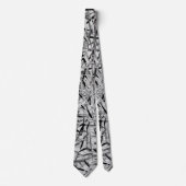 黒いおよび灰色のモダンな花柄のタイ ネクタイ (正面)