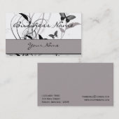 黒いおよび灰色の名刺の蝶 名刺 (正面/裏面)