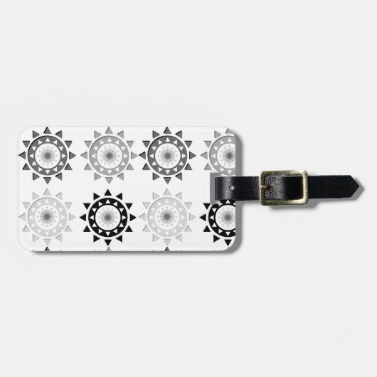 黒いおよび灰色の太陽の荷物のラベル ラゲッジタグ (正面横)