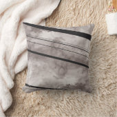 黒いおよび灰色の水彩画のストライプの枕 クッション (ブランケット)