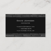 黒いおよび灰色の煉瓦シンプルな設計 名刺 (裏面)