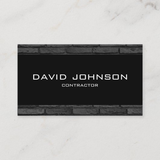 黒いおよび灰色の煉瓦シンプルな設計 名刺 (正面)