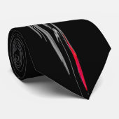 黒いおよび灰色の背景の赤い花 ネクタイ (ロール)