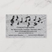 黒いおよび灰色の音符の名刺 名刺 (裏面)