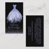 黒いおよび紫色のきらびやかな裁縫婦の名刺 名刺 (正面/裏面)