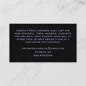 黒いおよび紫色のきらびやかな裁縫婦の名刺 名刺 (裏面)