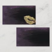 黒いおよび紫色の唇の名刺のテンプレート 名刺 (正面/裏面)
