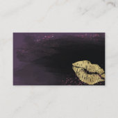 黒いおよび紫色の唇の名刺のテンプレート 名刺 (正面)
