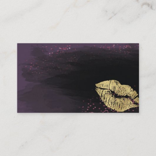 黒いおよび紫色の唇の名刺のテンプレート 名刺 (正面)