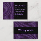 黒いおよび紫色の抽象芸術 名刺 (正面/裏面)