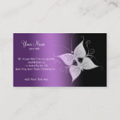 黒いおよび紫色の蝶名刺 名刺 (裏面)