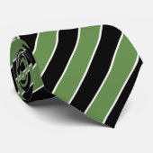 黒いおよび緑のストライブ柄 ネクタイ (ロール)
