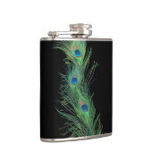 黒いおよび緑の孔雀の羽 フラスク (右)