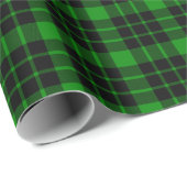 黒いおよび緑の格子縞の包装紙 ラッピングペーパー (ロールコーナー)