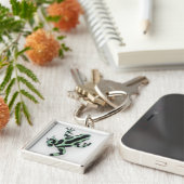 黒いおよび緑の毒投げ矢のカエル2 キーホルダー (側面)