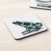 黒いおよび緑の毒投げ矢のカエル コースター (左側)