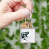 黒いおよび緑の毒投げ矢のカエル(dendrobates キーホルダー (手)