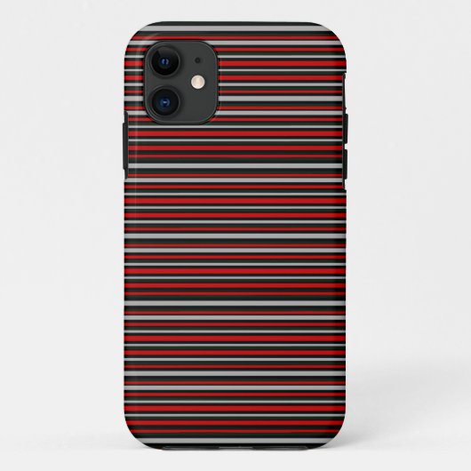 黒いおよび赤のストライプ薄くして下さい Case-Mate iPhoneケース (裏面)