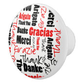 黒いおよび赤単語の雲ありがとう セラミックノブ (右)