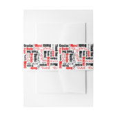 黒いおよび赤単語の雲ありがとう 招待状ベリーバンド (正面例)