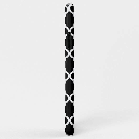 黒いおよび赤紫のクローバーのモノグラム Case-Mate iPhoneケース (裏面/右)