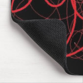 黒いおよび赤mousepadは渦巻きます マウスパッド (コーナー)