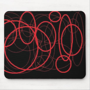黒いおよび赤mousepadは渦巻きます マウスパッド