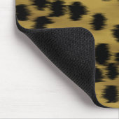 黒いおよび金ブラウンのチータのプリントパターン マウスパッド (コーナー)