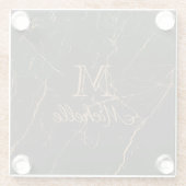 黒いおよび金大理石 ガラスコースター (裏面)