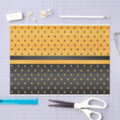 黒いおよび金黄色い水玉模様パターン 薄葉紙 (クラフト)