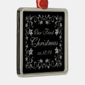 黒いおよび銀製結婚式の記念品のオーナメント メタルオーナメント (右)