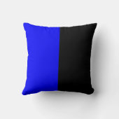 黒いおよび青割れた色 クッション (裏面)