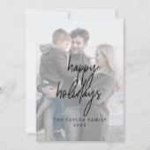 黒いお洒落ハッピーホリデー2縦写真 シーズンカード (正面)