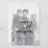 黒いお洒落メリークリスマス2縦写真 シーズンカード (正面)