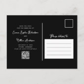 黒いお洒落写真 | QRコード日付の保存 案内ポストカード (裏面)