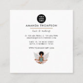 黒いお洒落女性スクエアビジネスカード スクエア名刺 (裏面)