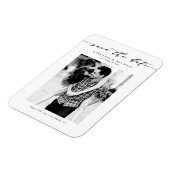 黒いお洒落Script Photo日付の保存 マグネット (左側)