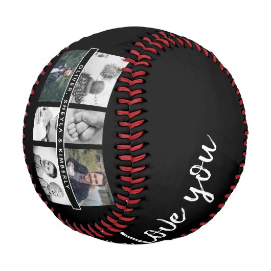 黒いお父さんと子供たちと家族のパパ6枚写真 野球ボール (アングル)
